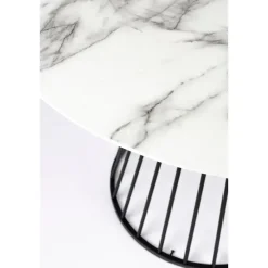 Housecraft Floris Eettafel Marmerlook Rond 110 cm Zwart/ Wit
