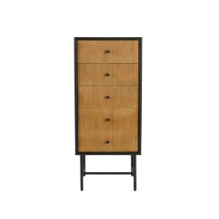 Housecraft Living Coztilla Kast/ Opbergkast Hoog Zwart/ Bruin