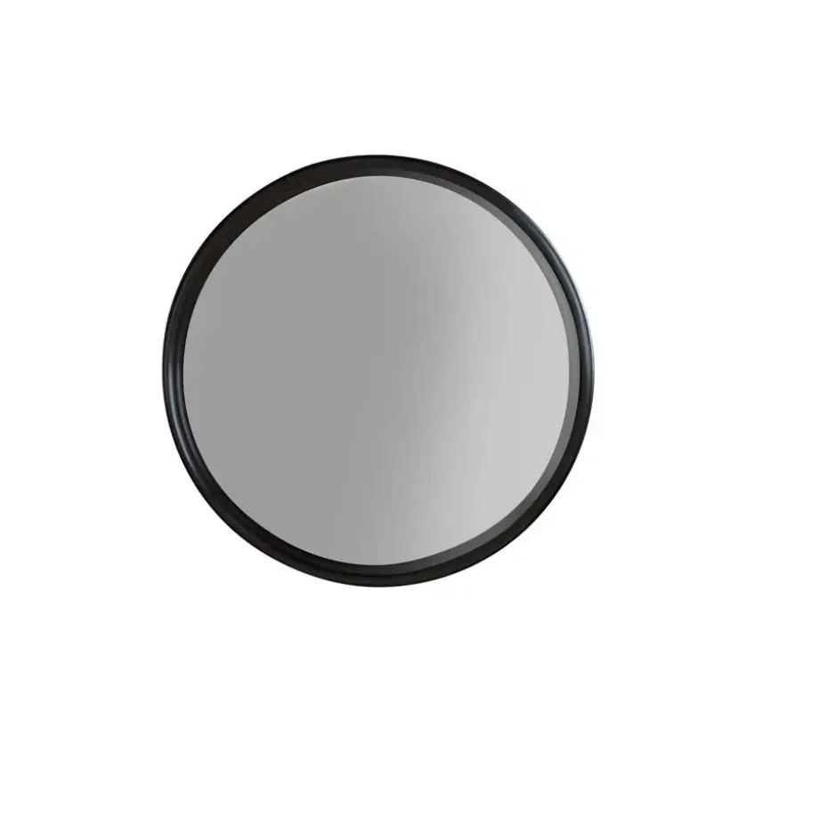 Housecraft Raj Spiegel/ Wandspiegel/ Badkamerspiegel Rond Metaal 60x60 cm Zwart