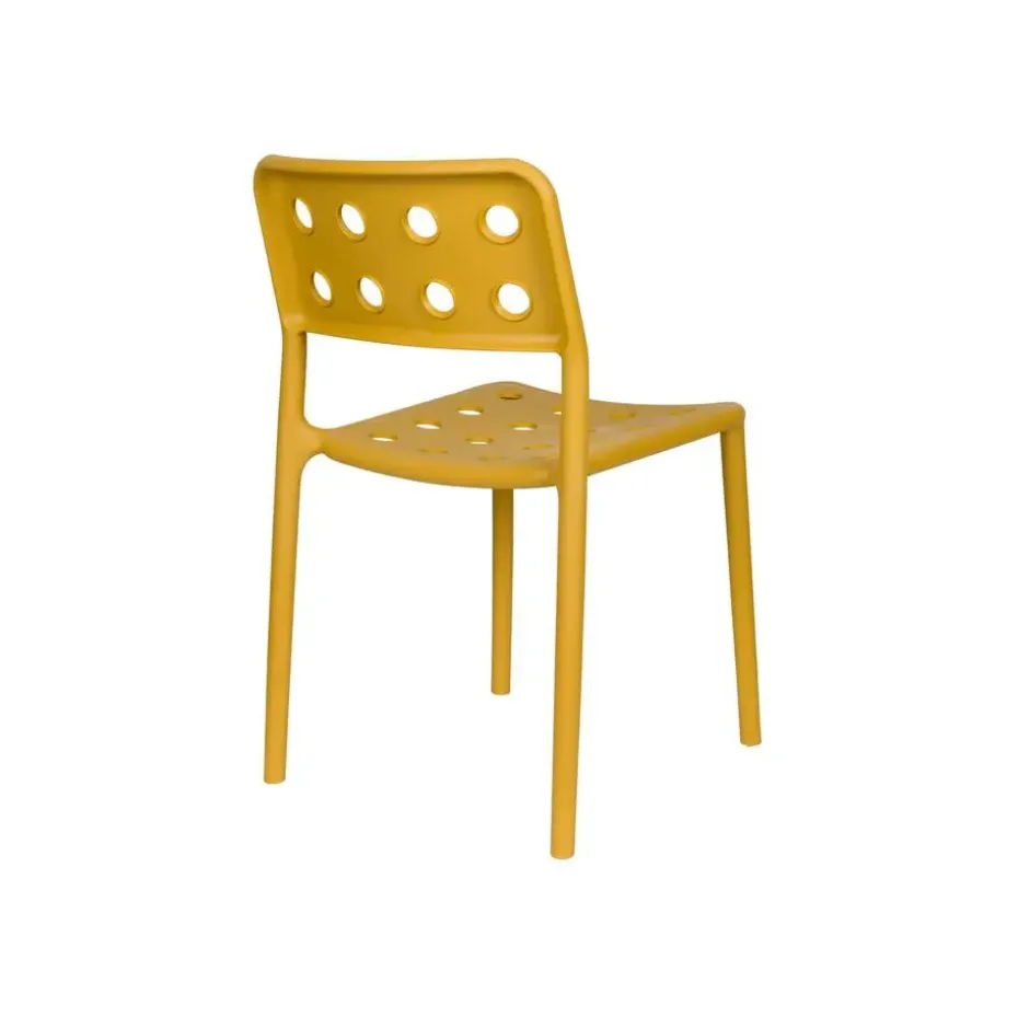 Housecraft Serra Tuinstoel/ Eetkamerstoelen Kunststof Geel - Set van 4