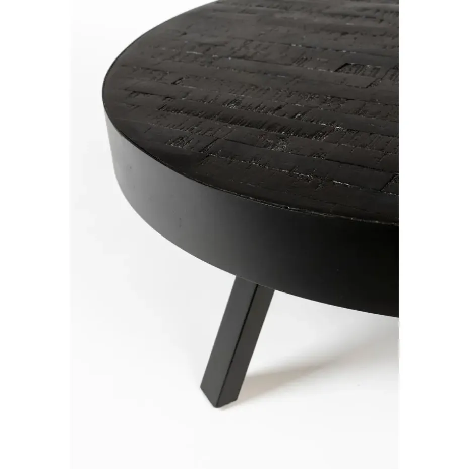 Housecraft Suri Salontafel Rond Hout Teak 70 cm Zwart