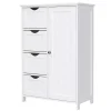Houten Badkamer Buffet met 4 laden - Vrijstaand - Wit