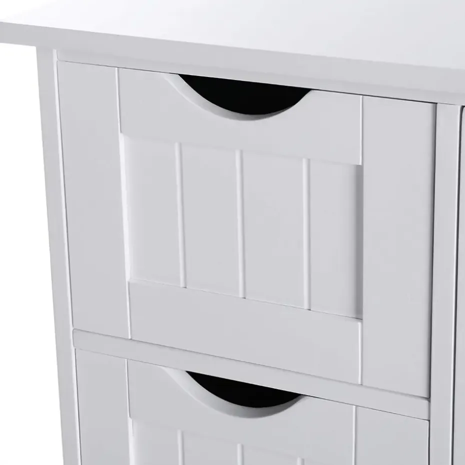 Houten Badkamer Buffet met 4 laden - Vrijstaand - Wit
