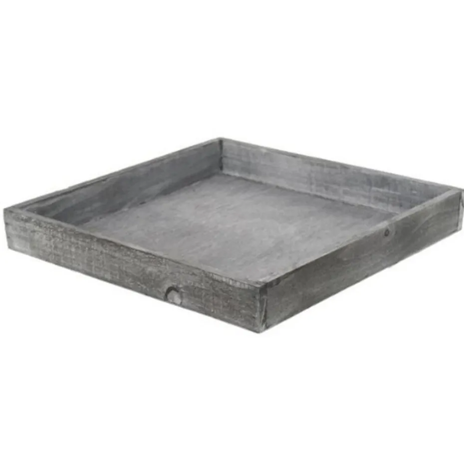 Houten dienblad /plateau - grijs - 30 cm - Woondecoratie