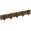 Houten Wandkapstok met 10 Haken - Compacte Muur Kapstok - Vintage Bruin / Zwart