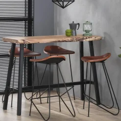 Hoyz - Bartafel Live Edge - 125cm Breed - 4 Personen - Hout - Bruin