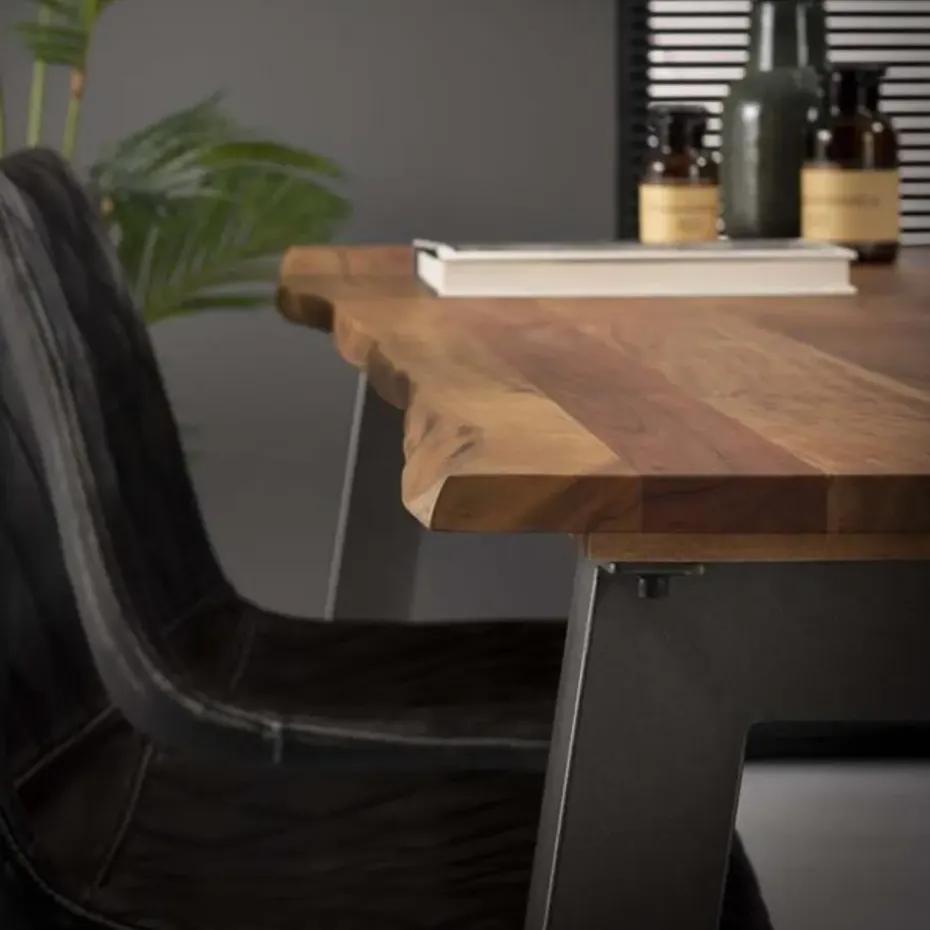 Hoyz - Eetkamertafel Edge - Bruin - Hout - 180x90x76