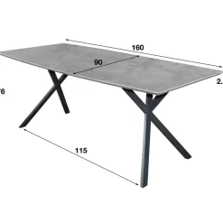 Hoyz - Industriele Eetkamertafel - Ovaal Blad - Zwart Frame