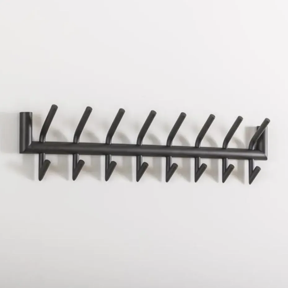 Hoyz - Kapstok Industrieel met 16 haken - Grijs - Wandkapstok 78cm breed
