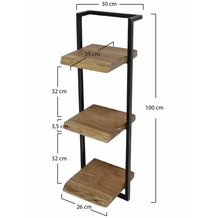 Hoyz - Wandplank Edge - 30cm - Acaciahout - Bruin