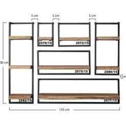 Hoyz - Wandplank Edge - 30cm - Acaciahout - Bruin