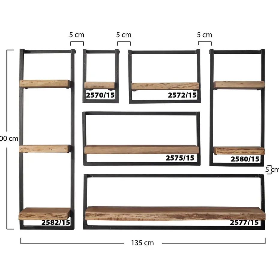 Hoyz - Wandplank Edge - 40cm - Acaciahout