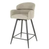 Hoyz Collection - Barstoel Draaibaar Boucle Ronde Rug 2 Stuks - Boucle Zandkleur