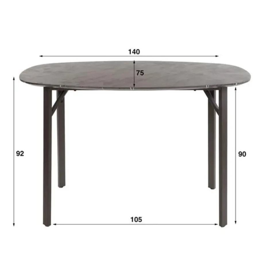 Hoyz Collection - Bartafel Deens Ovaal - 3D Zwart Bruin