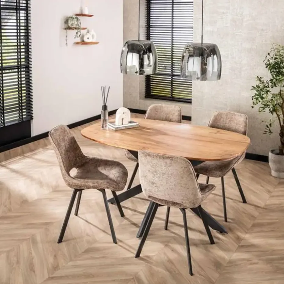 Hoyz Collection - Eetkamertafel 150 Arhus Solid - Massief Acacia Naturel
