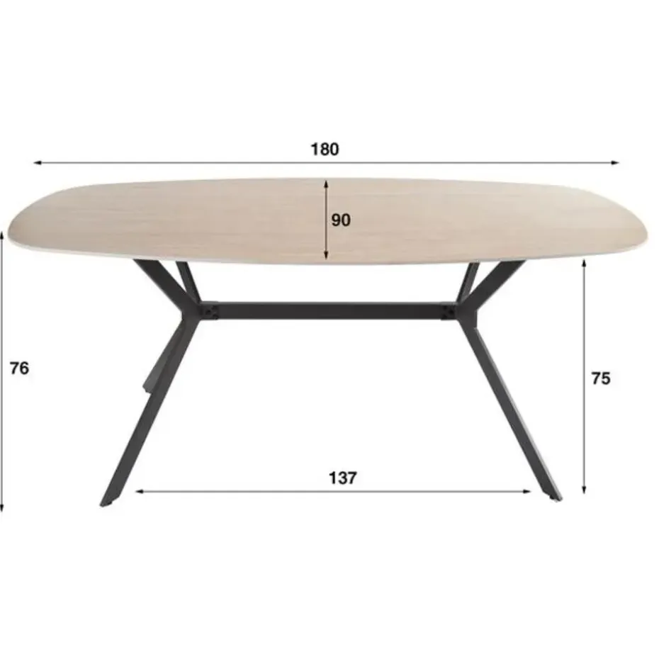 Hoyz Collection - Eetkamertafel 180 Ceramic - Ceramic Travertine