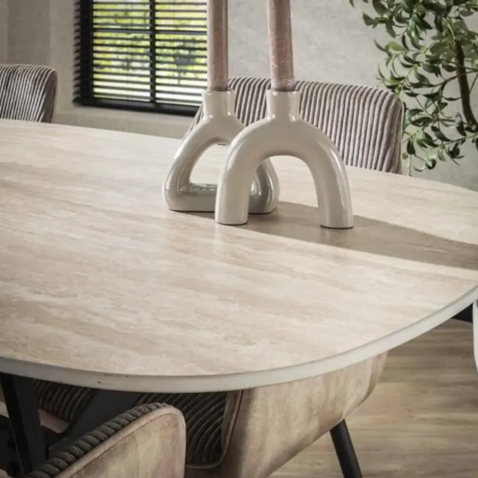 Hoyz Collection - Eetkamertafel 180 Ceramic - Ceramic Travertine
