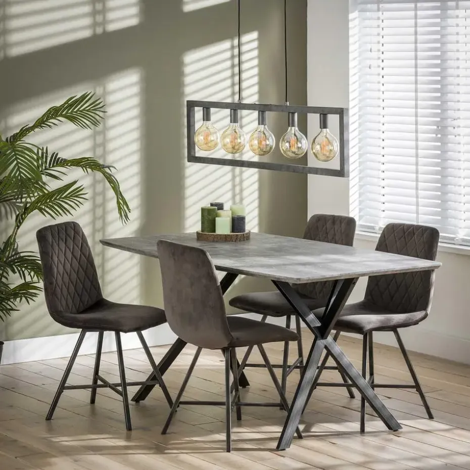Hoyz Collection - Eetkamertafel blad ovaal - Betonlook - Grijs -160x90cm