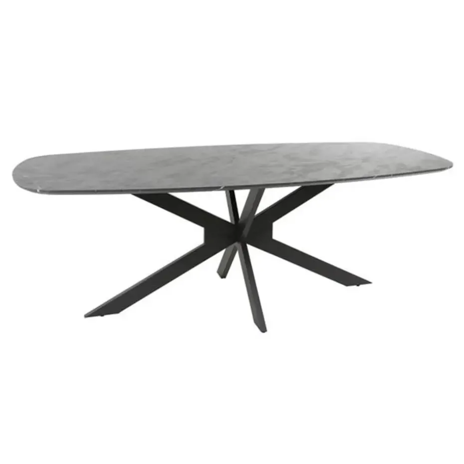 Hoyz Collection - Eetkamertafel 215 Deens Ovaal - 3D Melamine Slate Stone