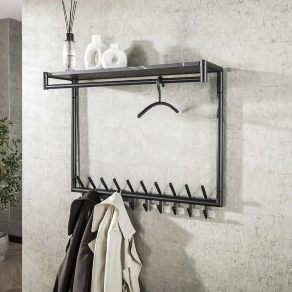 Hoyz Collection - Garderobehanger Ronde Buis - Gun Metal - 6 Stuks