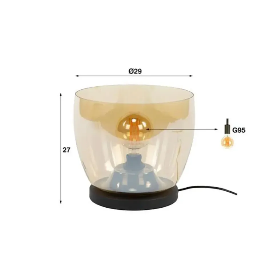 Hoyz Collection - Vloerlamp UP L - Amberkleurig Glas - Ø29