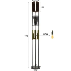 Hoyz Collection - Vloerlamp Lucente Tricolore 3-lichts - Artic Zwart