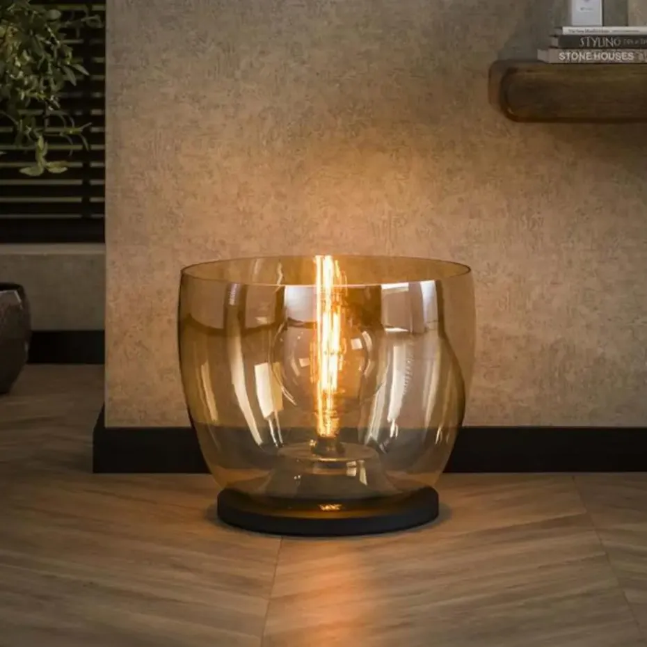 Hoyz Collection - Vloerlamp UP XXL - Amberkleurig Glas - Ø48