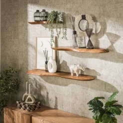 Hoyz Collection - Wandplank 60cm Organic - Massief Acacia Naturel