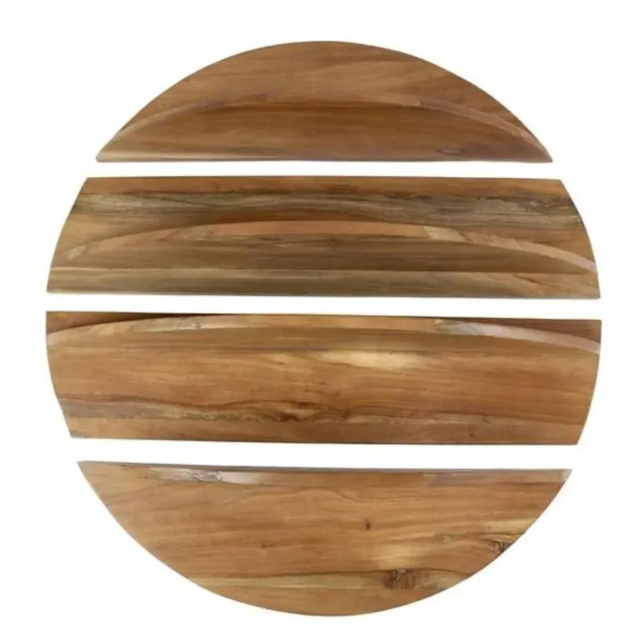 Hoyz Collection - Wandschap Set-4 Rond - Massief Margosa Naturel