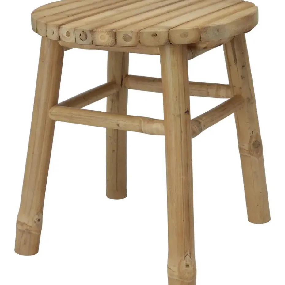 H&S Collection Krukje - plantentafel - bamboe - bruin - 35x38 cm