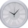 H&S collection Wandklok Memphis - D37 cm - kunststof - ivoor wit
