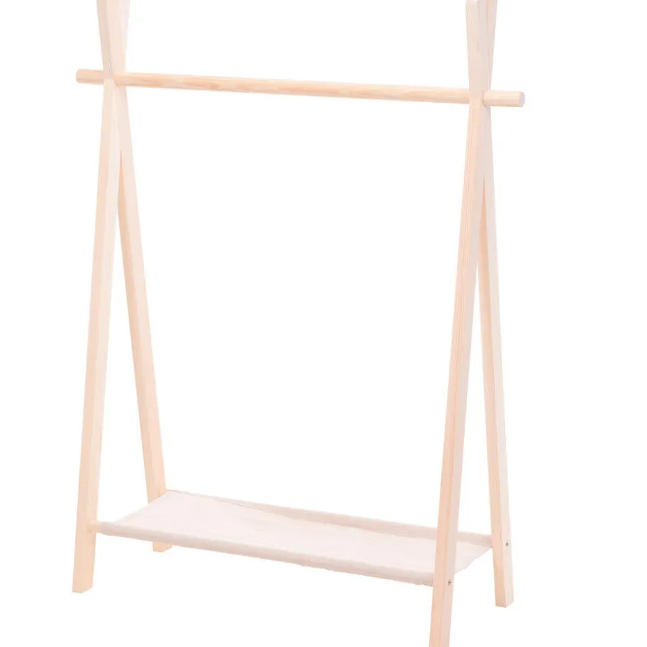 H&S Kledingrek - voor kinderen - hout - 80 x 100 cm - kapstok