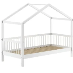 Huisbed Forrest 90x200cm - massief beukenhout - wit