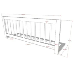 Huisbed Forrest 90x200cm met bedhekje en bedlade - wit beukenhout