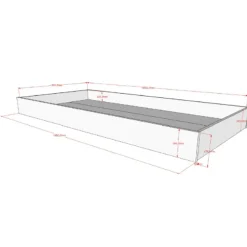Huisbed Forrest 90x200cm met bedhekje en bedlade - wit beukenhout