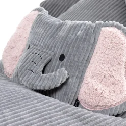 icon - Kinderzitzak Stoel Olifant - Ribfluweel - Grijs