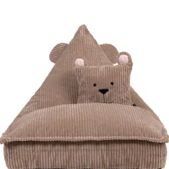 icon - Kinderzitzak Stoel Teddybeer - Ribfluweel - Bruin