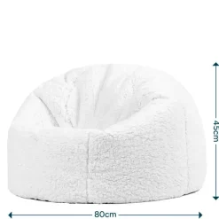 icon - Kingston Kinderzitzak Stoel - Ribfluweel - Fluffy Pluche Teddy - Mocha