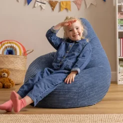 icon Kinderzitzakken Dalton - Corduroy Zitzak - Denimblauw