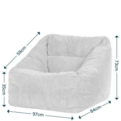 icon Zitzack Natalia - Corduroy Zitzakfauteuil - Grijs