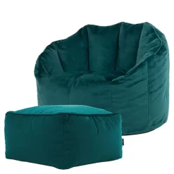 icon Zitzak en Poef Sirena - Zitzak Velvet - Blauwgroen