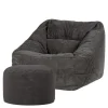 icon Zitzak en XL Poef Morgan - Corduroy Zitzak - Houtskool