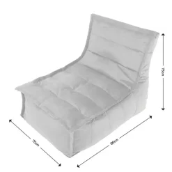 icon Zitzak Lounger Dolce - Fluwelen Zitzak - Houtskool