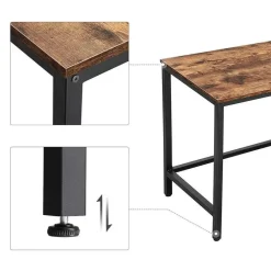 Industrieel hoek bureau - MDF - Metaal - Zwart