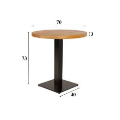 Industriële bistrotafel 70x70 rond metaal mangohout 70x70x73 cm Mangohout