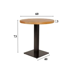 Industriële bistrotafel 70x70 rond metaal mangohout 70x70x73 cm Mangohout