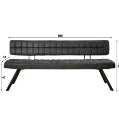 Industriële Eetkamerbank Madrid 180 cm