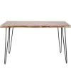 Industriële eettafel acaciahout Novi 130x70 cm - Hout - Bruin