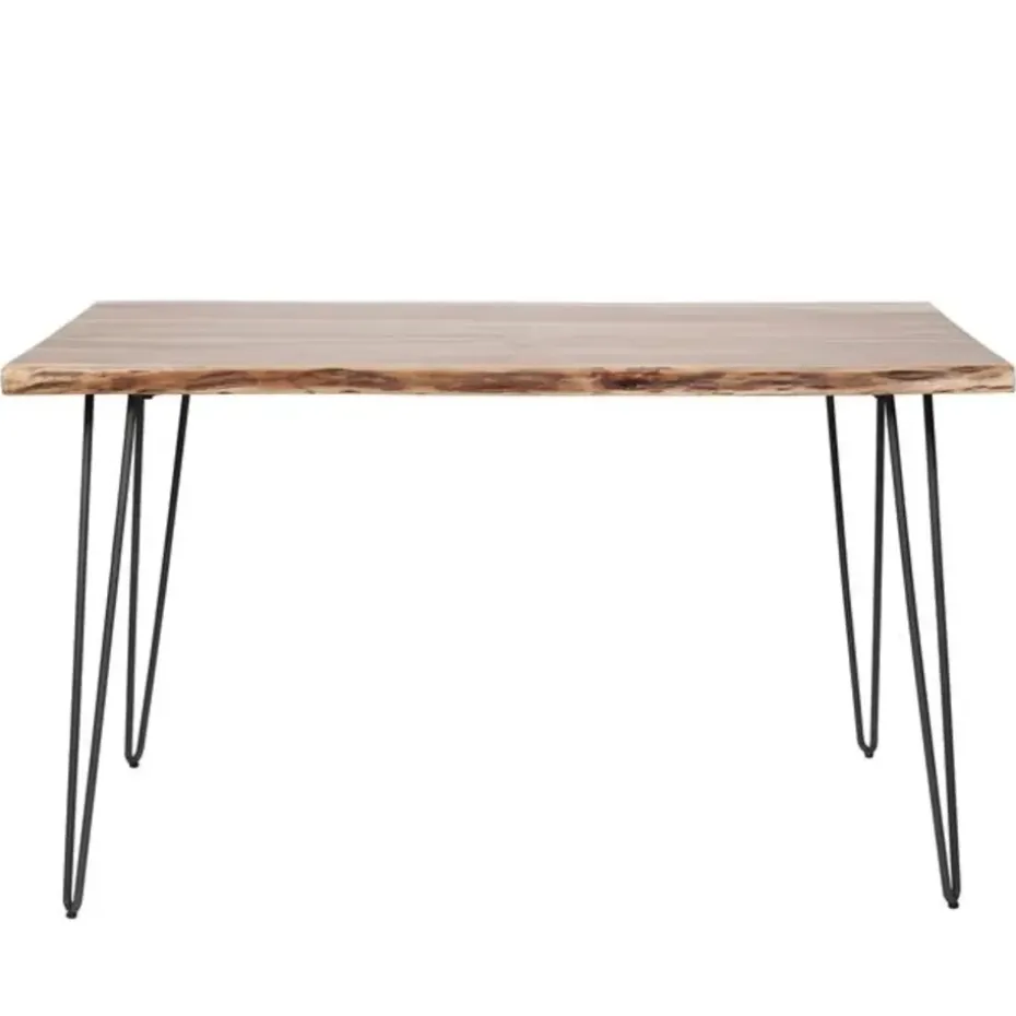 Industriële eettafel acaciahout Novi 130x70 cm - Hout - Bruin