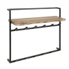 Industriële kapstok Naomi 12 haken acaciahout metaal 30x100x80 cm Hout